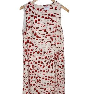Compania Fantastica Cream Red Brown Pattern Sleeveless Maxi Dress Women Size L
